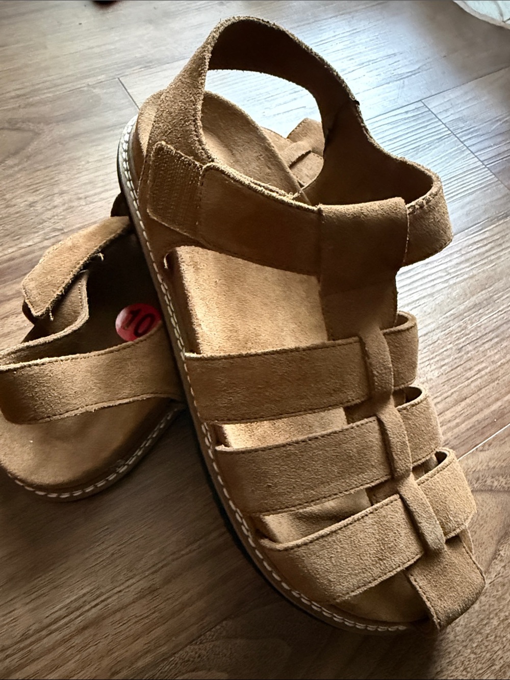 Zara Tan Suede Fisherman Sandals